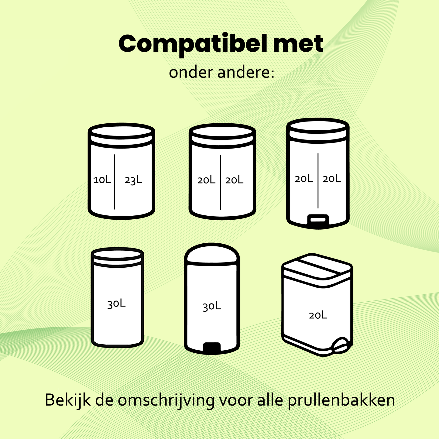 Strapper Afvalzakken Lichtgroen - Geschikt voor Brabantia en simplehuman - 23-30 liter
