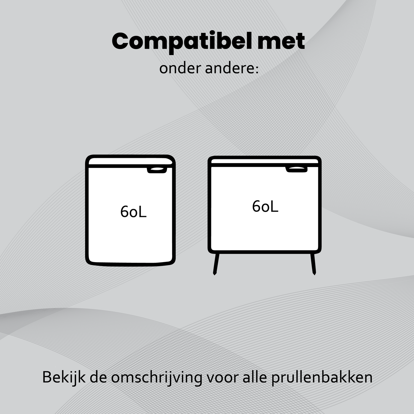Strapper Afvalzakken Grijs - Geschikt voor Brabantia en Hailo - 60 liter