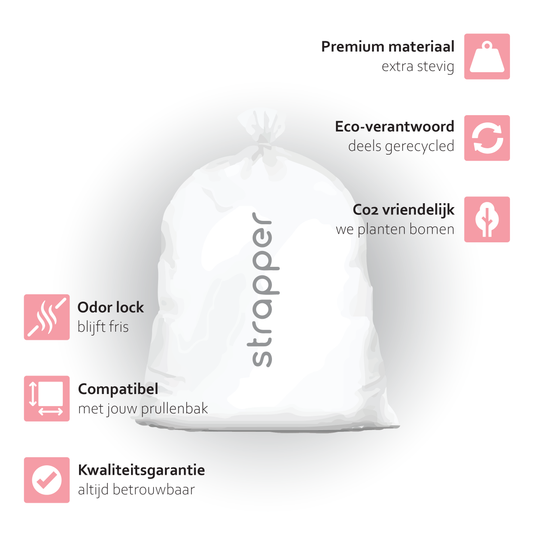 Strapper Odor Lock Müllbeutel 8 L - Geeignet für Windeleimer von Chicco und We-Too
