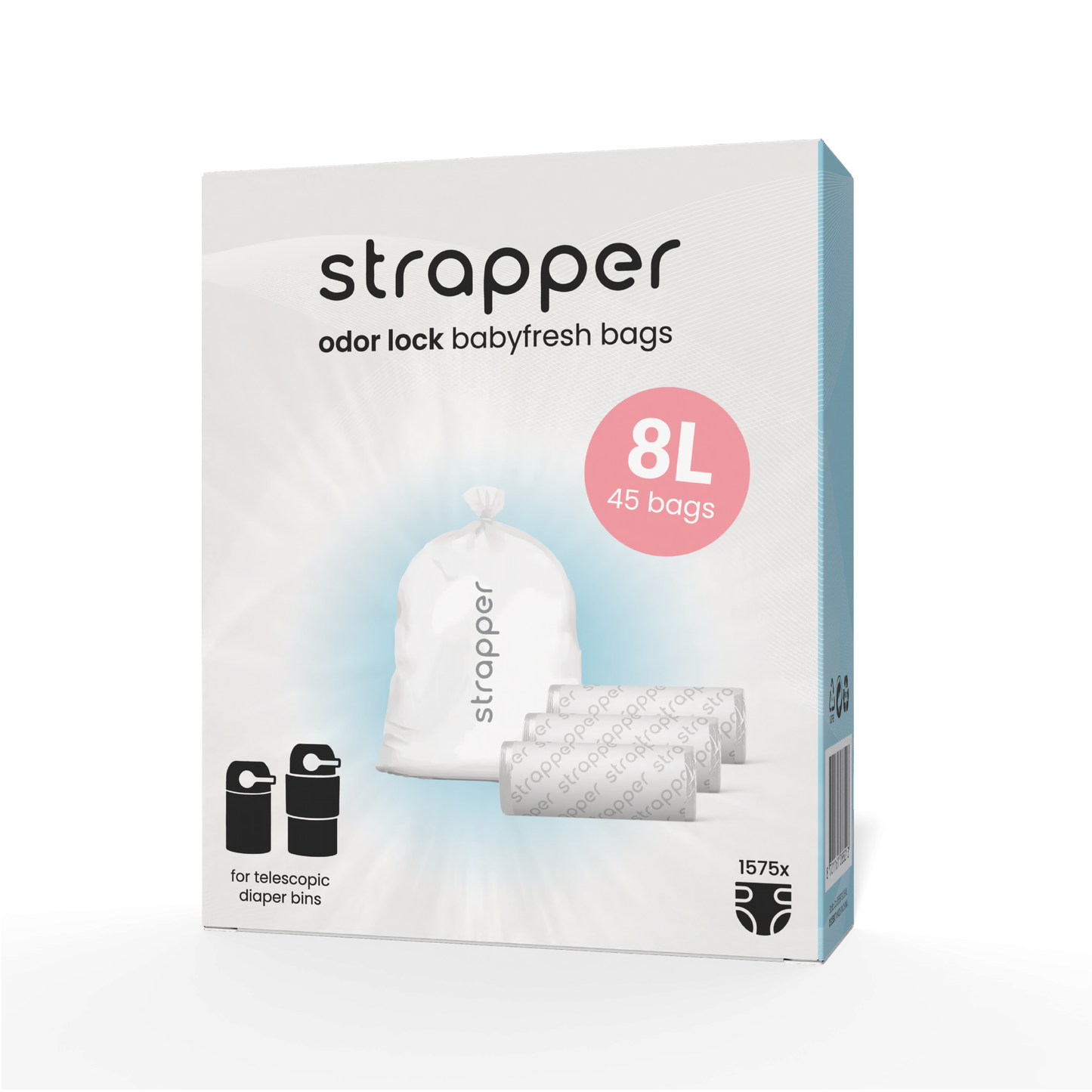 Strapper Odor Lock Afvalzakken 8L - Geschikt voor luieremmers van Chicco en We-Too