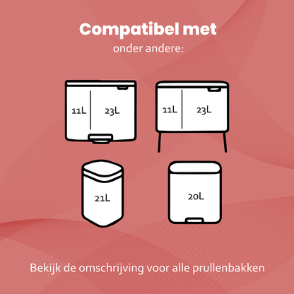 Strapper Afvalzakken Rood - Geschikt voor Brabantia en EKO - 20-25 liter