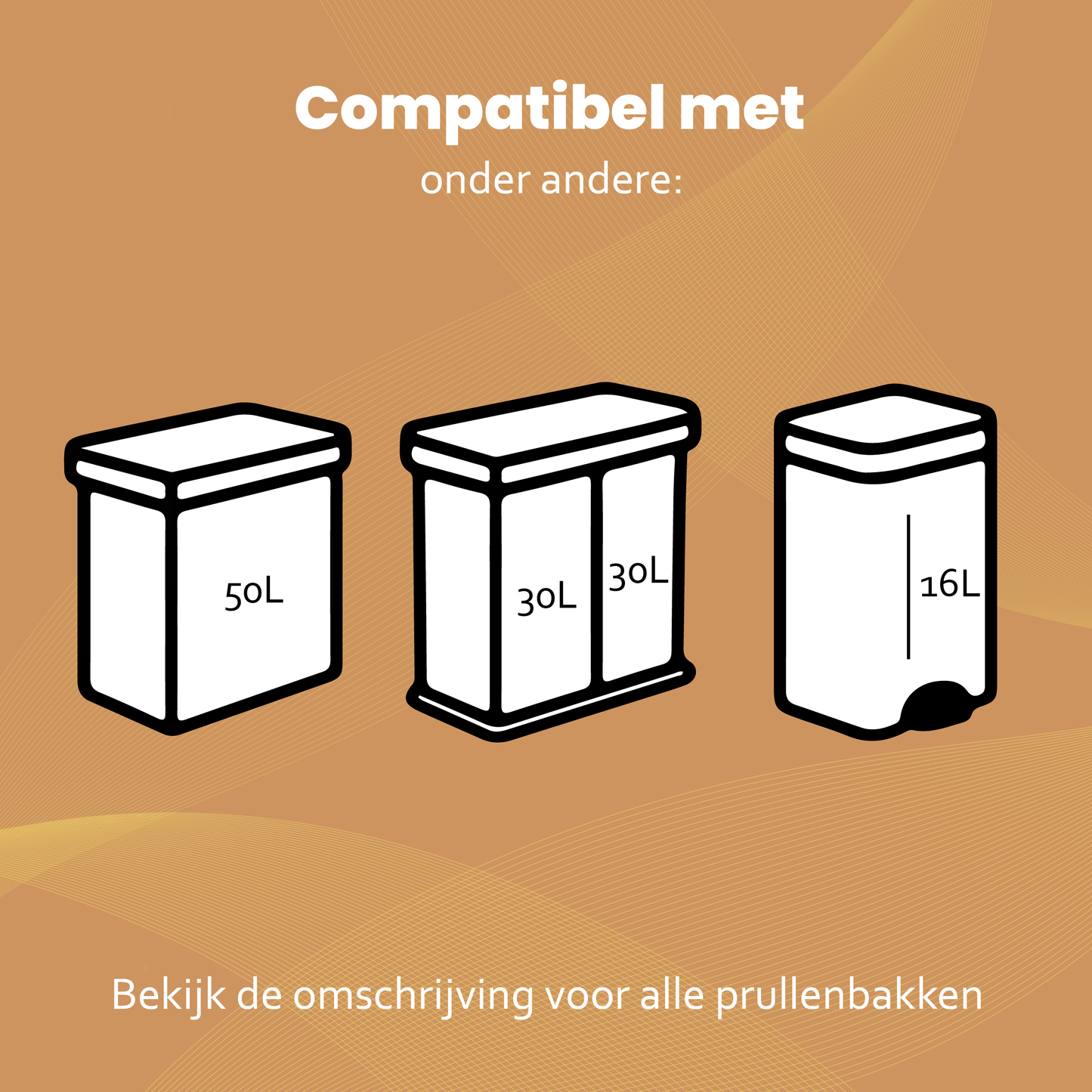 Strapper Afvalzakken Oranje - Geschikt voor simplehuman code H - 30-35 liter
