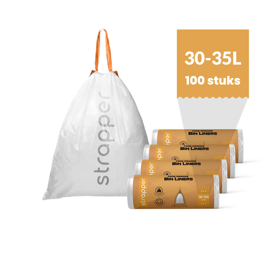 Strapper Afvalzakken Oranje - Geschikt voor simplehuman code H - 30-35 liter