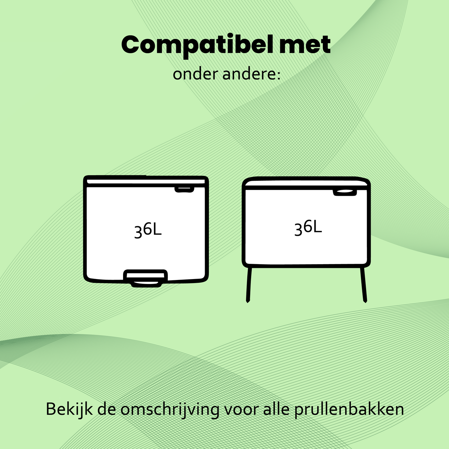 Strapper Afvalzakken Groen - Geschikt voor Brabantia en Homra Nexo - 36 liter