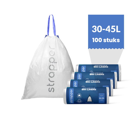 Strapper Afvalzakken Donkerblauw - Geschikt voor simplehuman code J - 30-45 liter