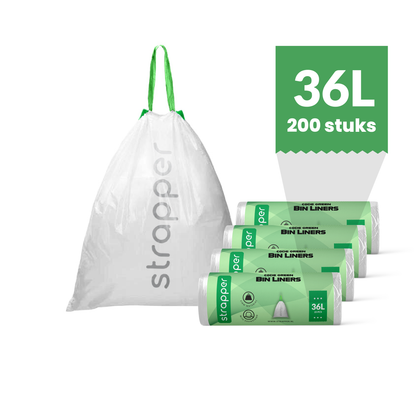 Strapper Afvalzakken Groen - Geschikt voor Brabantia en Homra Nexo - 36 liter