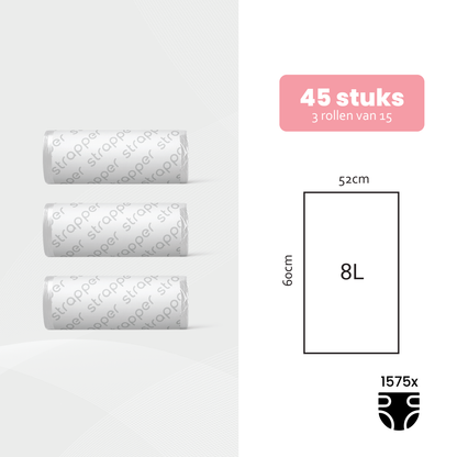 Strapper Odor Lock Afvalzakken 8L - Geschikt voor luieremmers van Chicco en We-Too